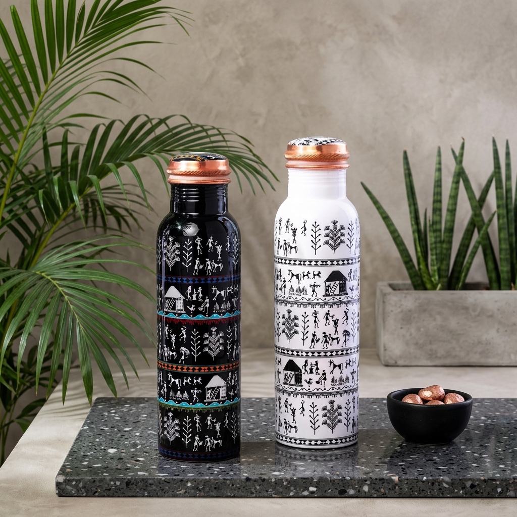 Designer Printed Copper Bottle