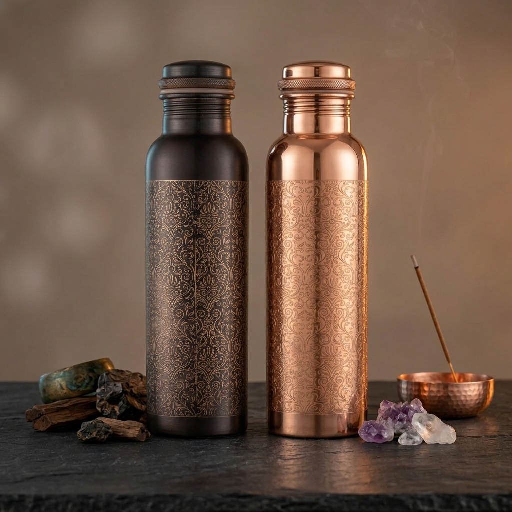 Etching Copper Bottle