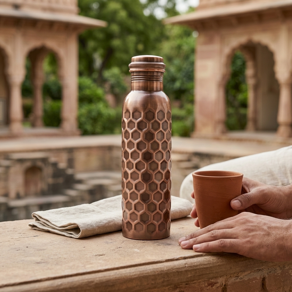 Honeycomb Copper Bottle thumbnail 5